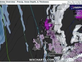 新的英国降雪地图显示了北极风暴覆盖英国的确切日期，只有一个地区幸免